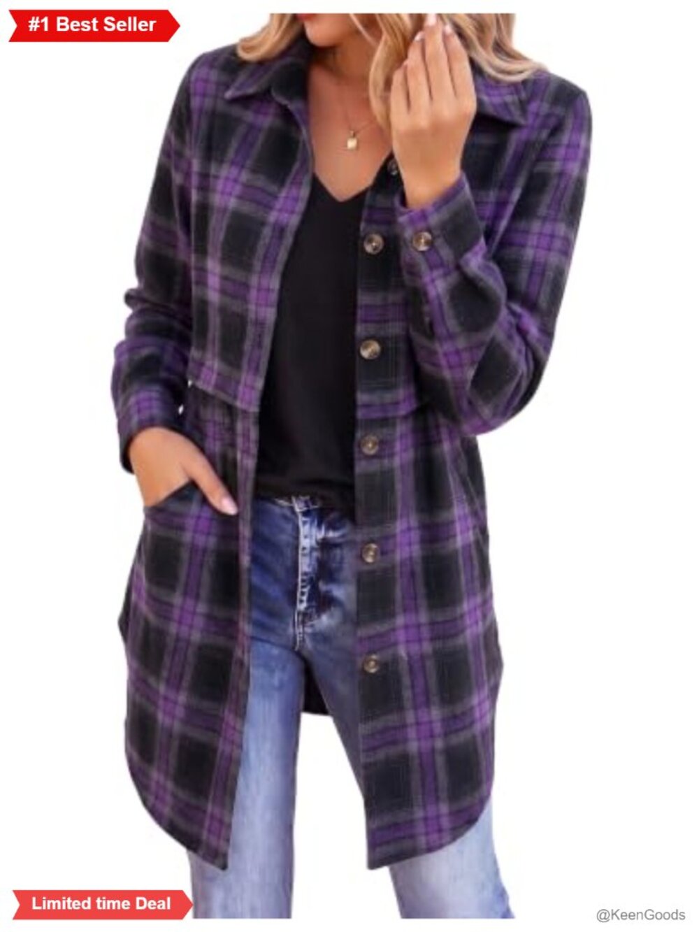 Womens Flannel Shirt Long Sleeve Plaid Button Down Top